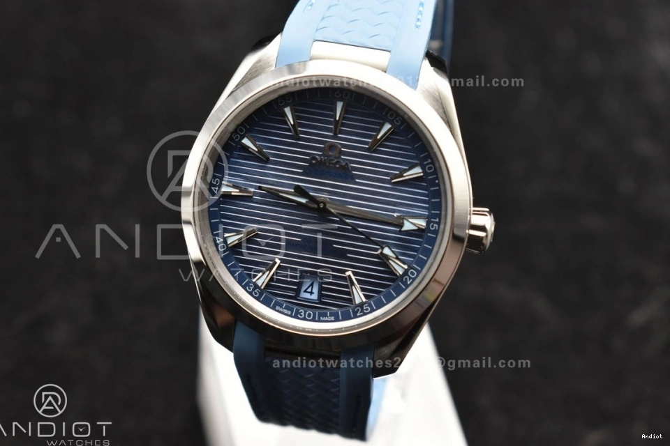 A8900 Summer Blue Edition 41mm Super Dial Rubber Clone Best Aqua Terra Blue VSF on 1:1 Strap 1228